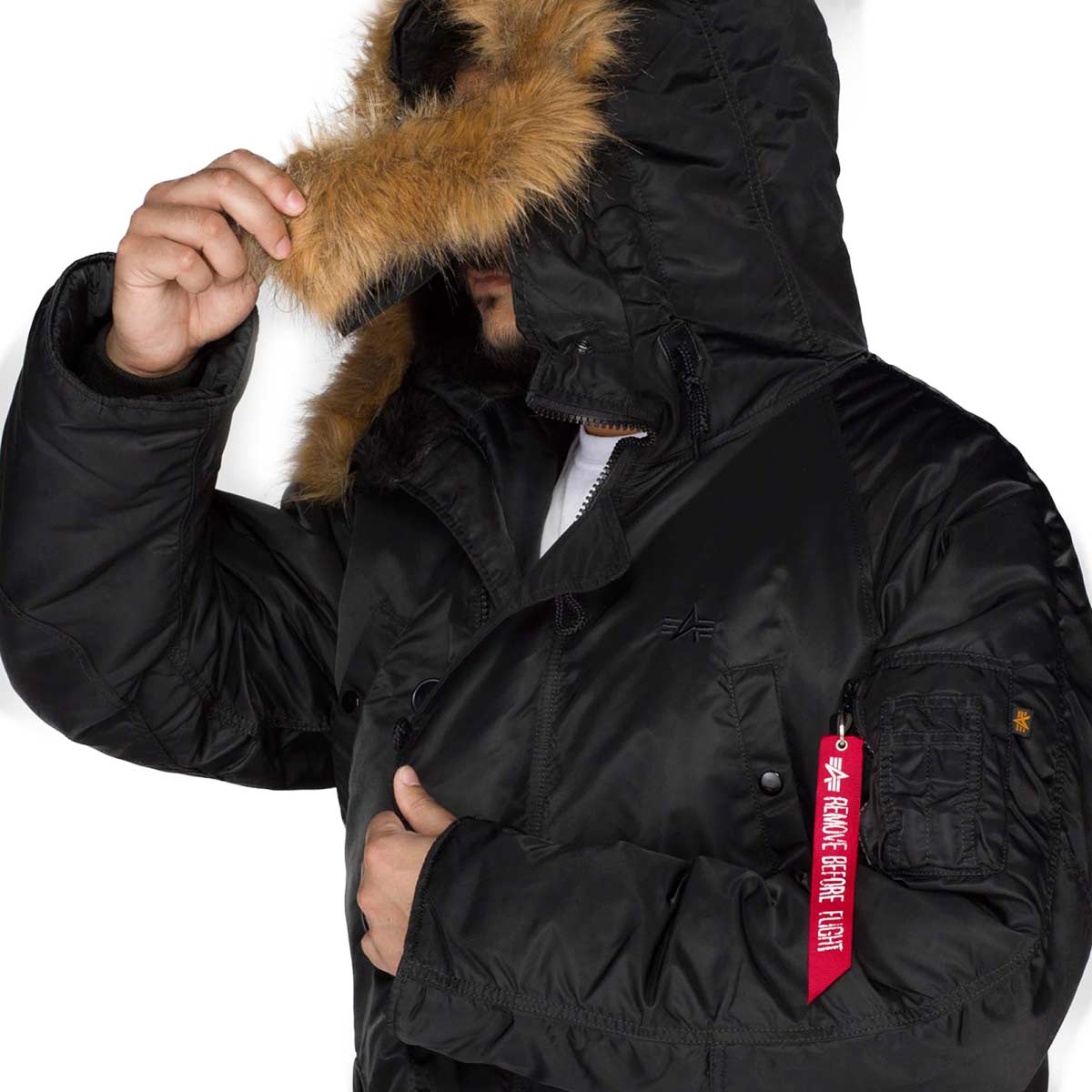 Alpha Industries N3B Hooded Parka Black - Image 7
