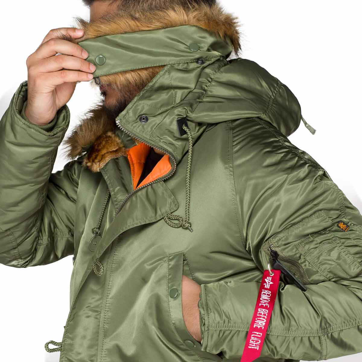 Alpha Industries N3B Slim Fit Parka VF 59 Sage Green - Image 5