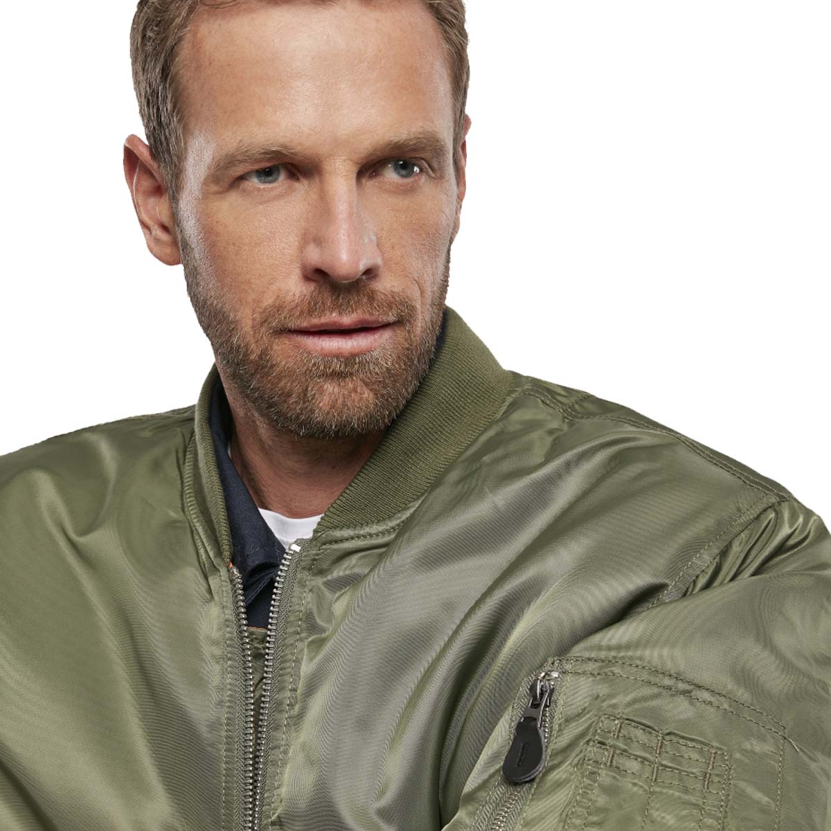 Brandit MA1 Bomber Flight Jacket Olive Green - Image 5