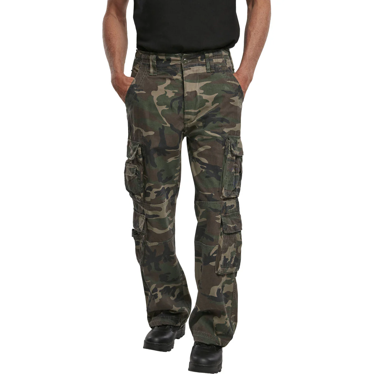 Brandit Pure Vintage Cargo Trousers Woodland Camo - Image 3