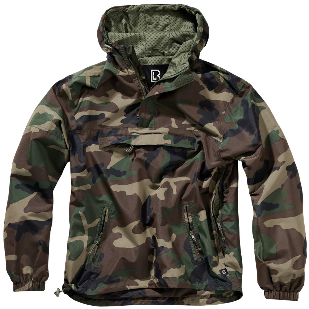 Brandit Summer Windbreaker Jacket Woodland Camo - Image 2