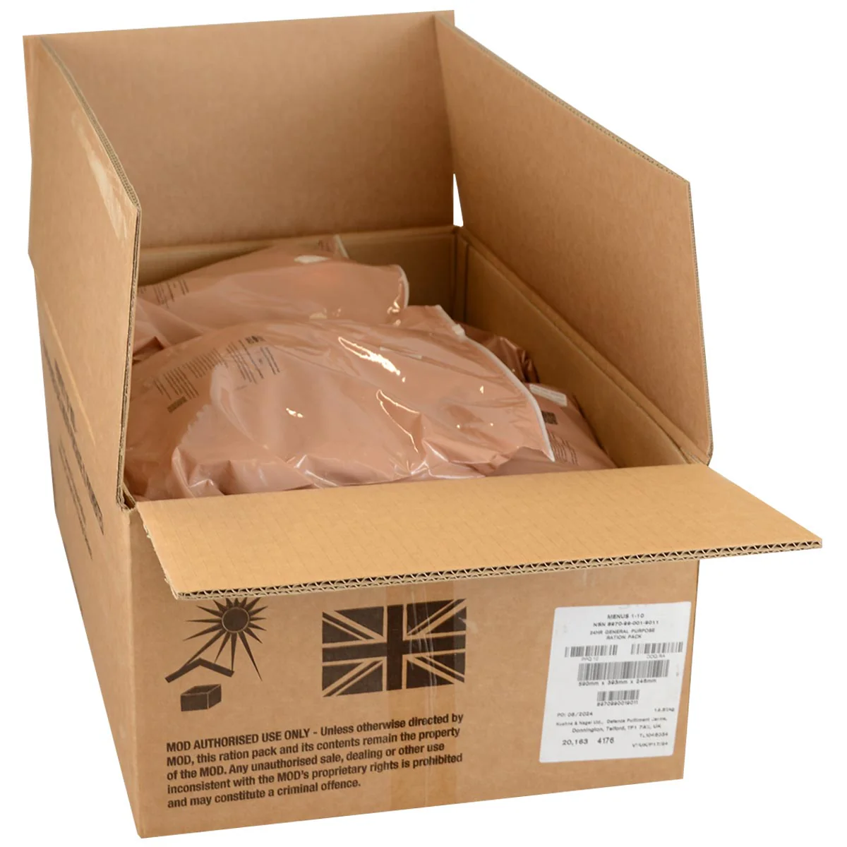 British Army 24 Hour GP Ration Packs - Box of 10 - Image 3