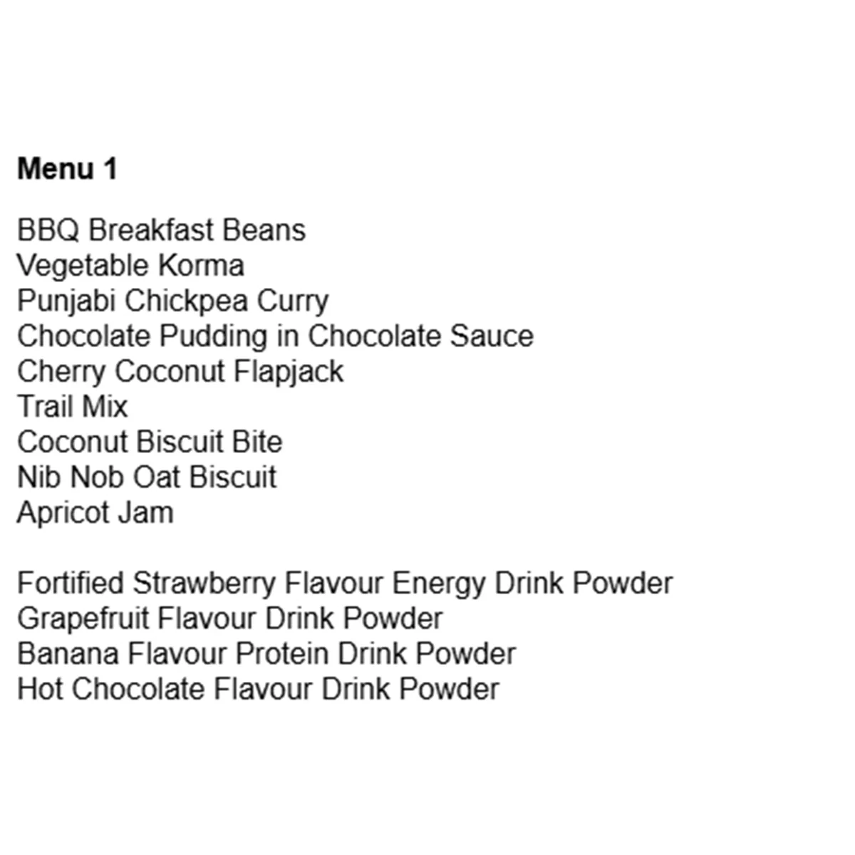 British Army 24 Hour Vegetarian Ration Pack - Menu 1 - Image 2