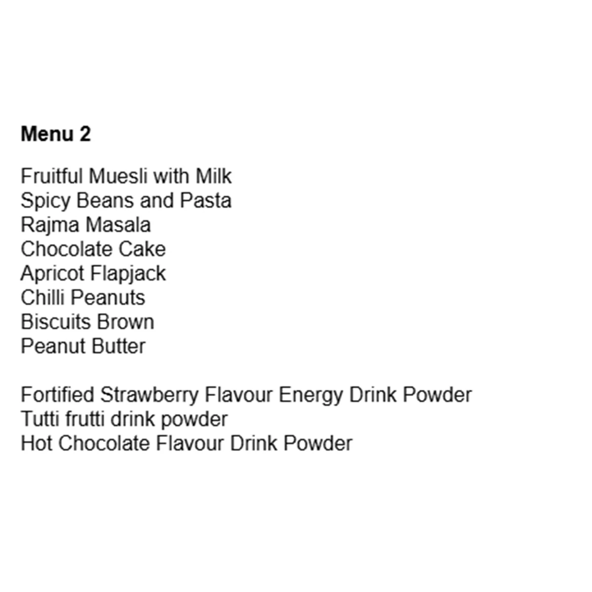 British Army 24 Hour Vegetarian Ration Pack - Menu 2 - Image 2