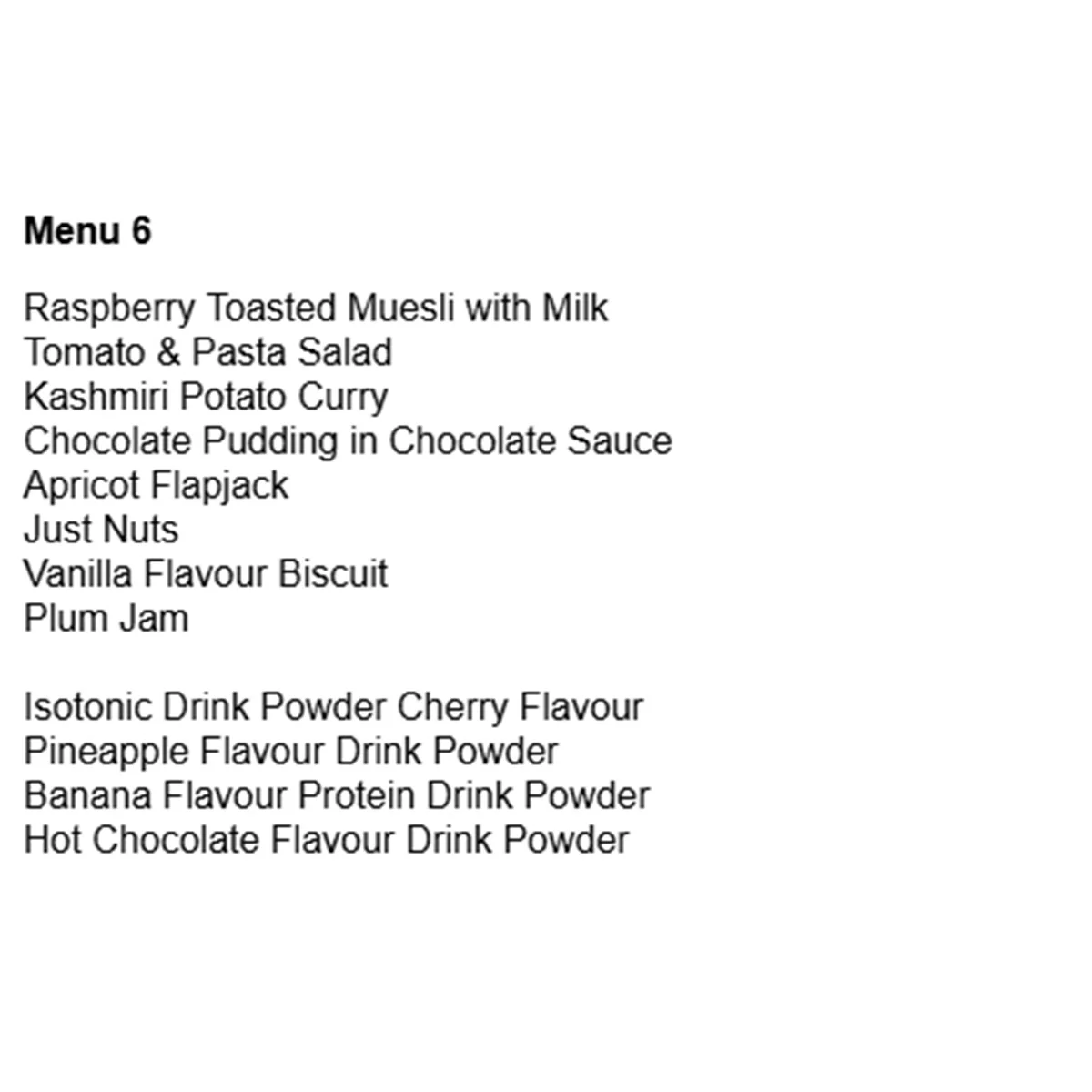 British Army 24 Hour Vegetarian Ration Pack - Menu 6 - Image 2