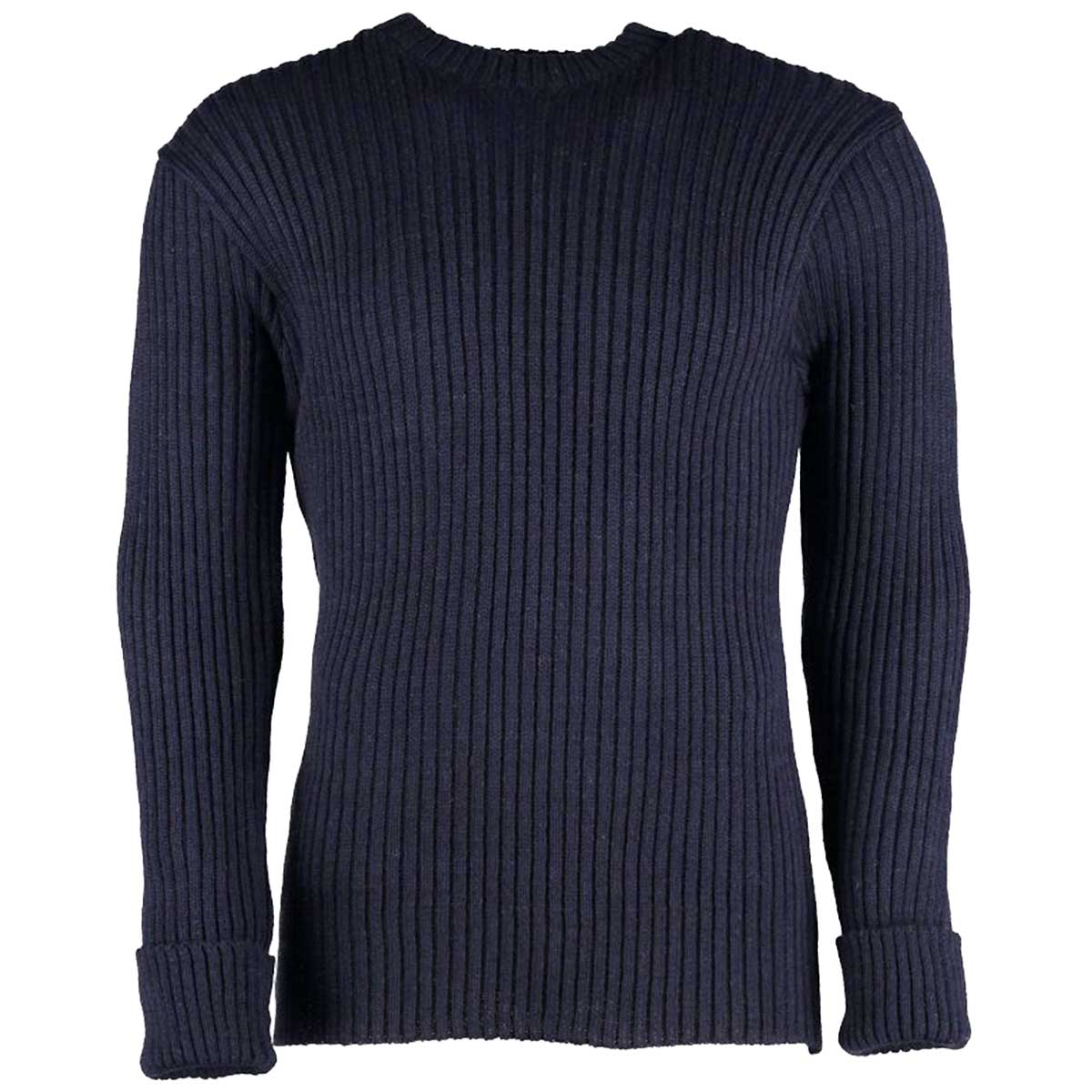 Crew Neck Woolly Pully Army Jumper No Patches Navy - Image 2
