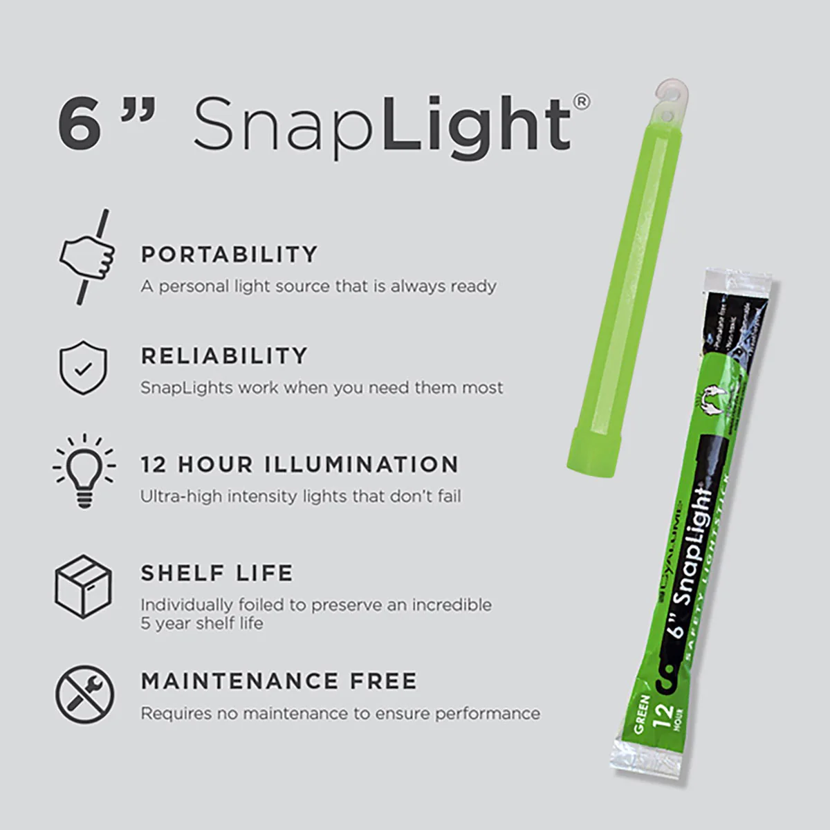 Cyalume SnapLight Lightstick 12 Hour 6” Green - Image 2