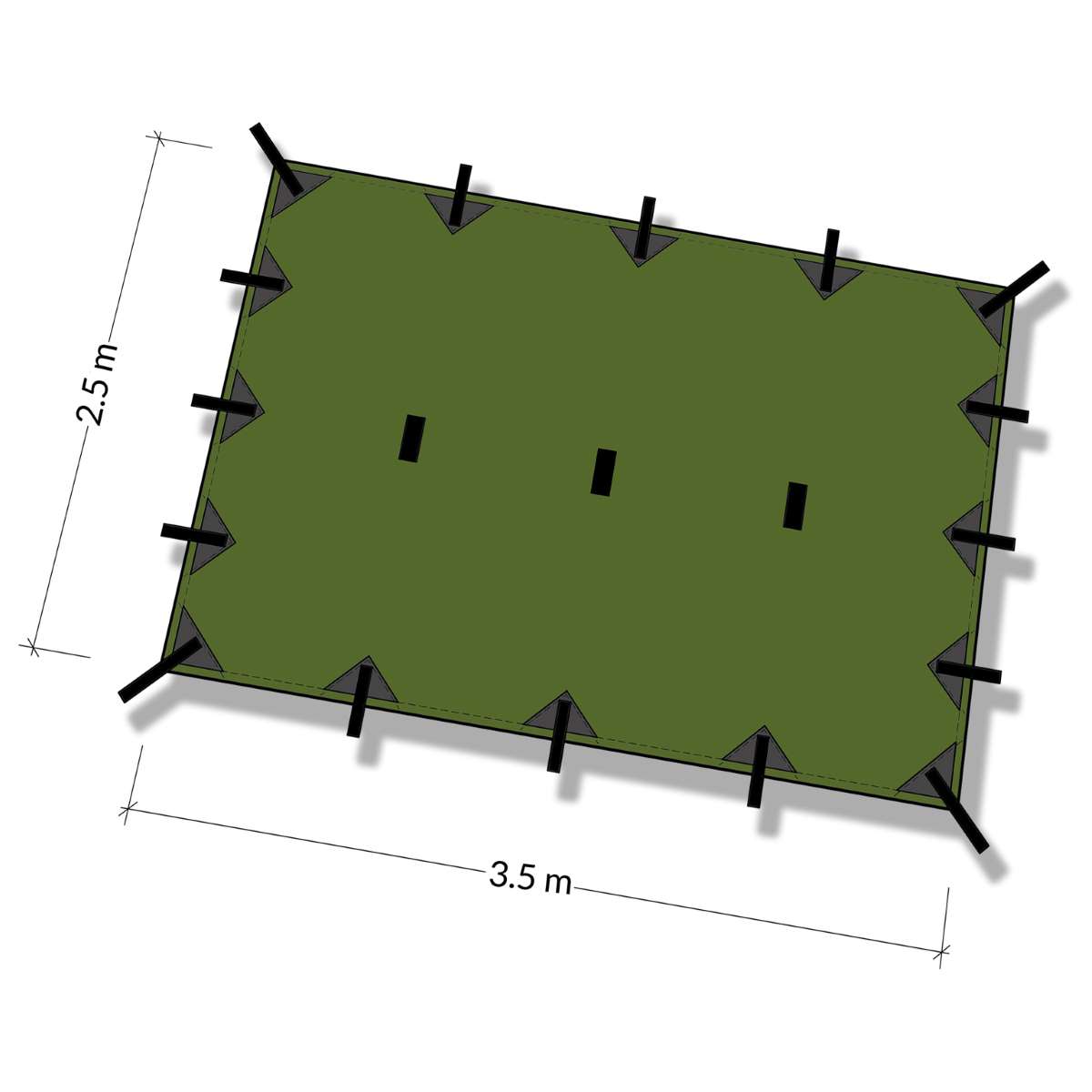 DD Hammocks Tarp M - 3.5m x 2.4m Olive Green - Image 4