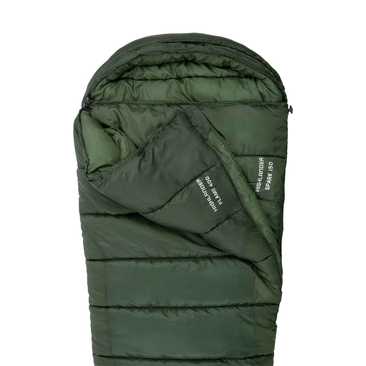 Highlander Phoenix Flame 400 Sleeping Bag Olive Green - Image 4