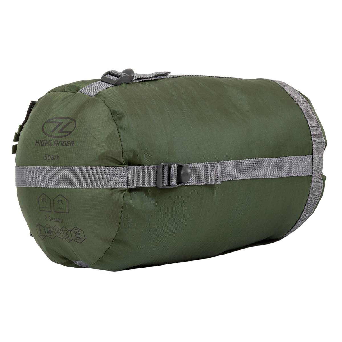 Highlander Phoenix Spark 150 Mummy Sleeping Bag Olive Green - Image 4