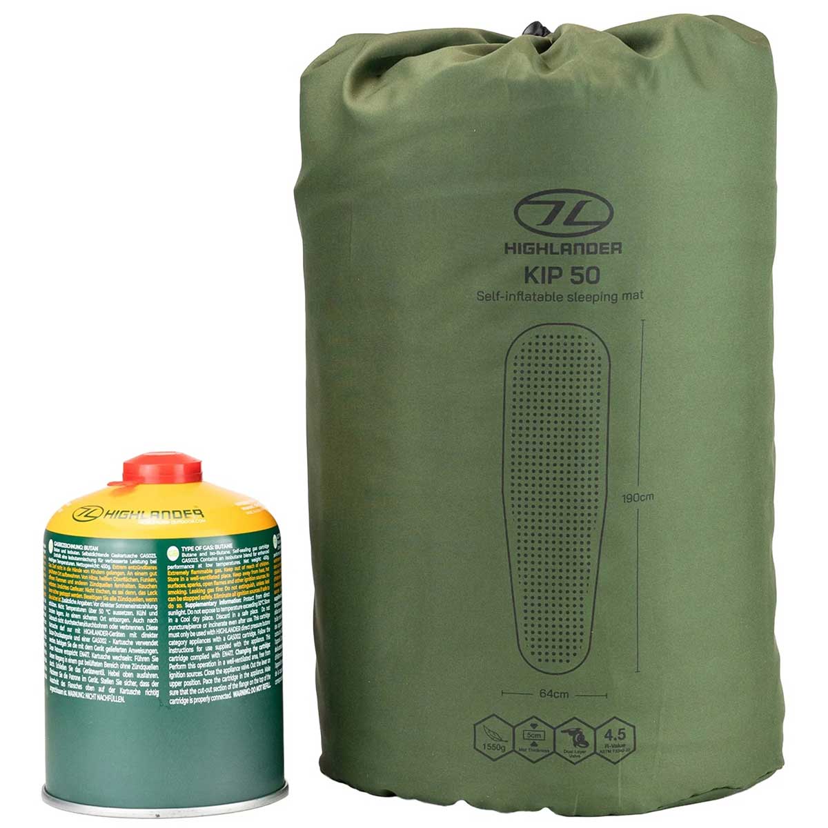 Highlander Self-Inflating Kip Mat 50mm Olive Green - Image 2