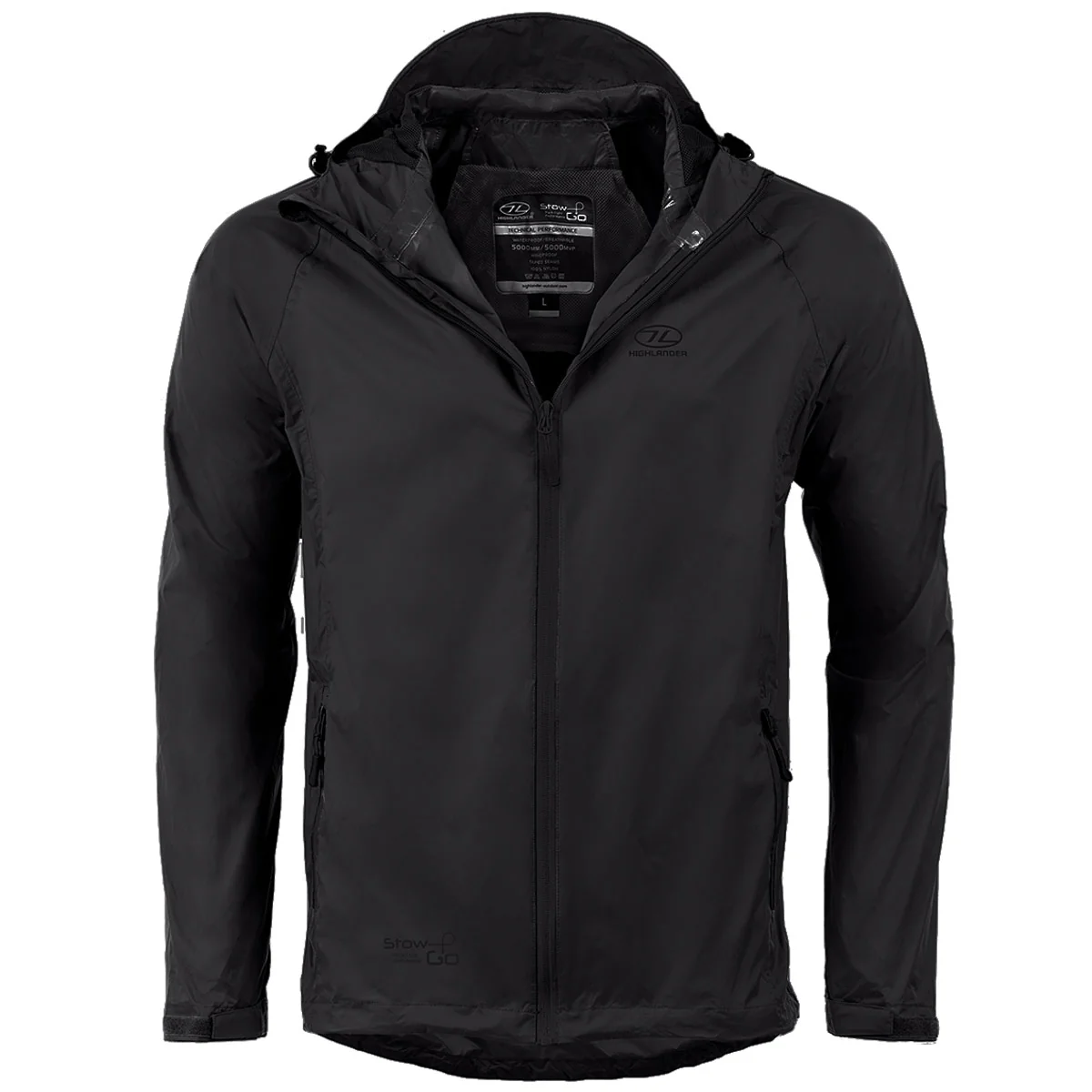 Highlander Stow & Go Waterproof Jacket Black - Image 3