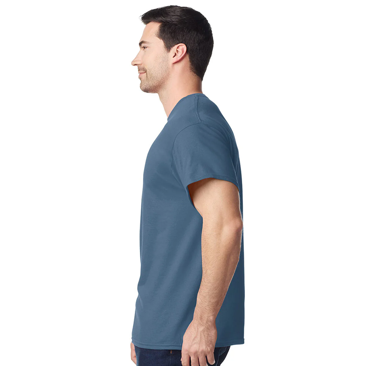 Indigo Blue Cotton T-Shirt - Image 3