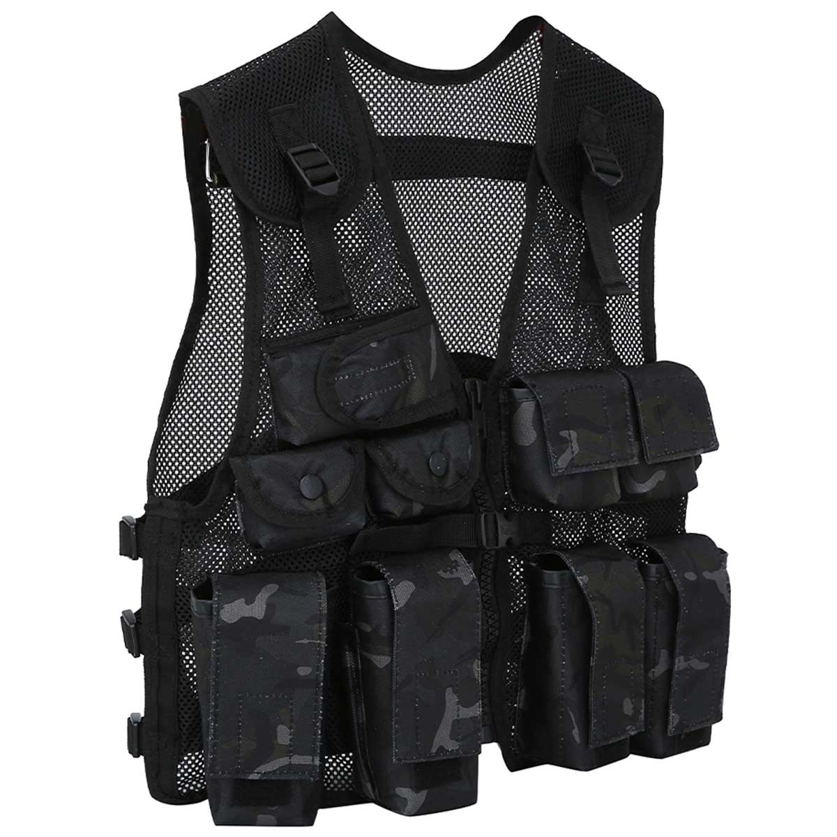 Kombat Kids Army Assault Vest Black Camo - Image 3