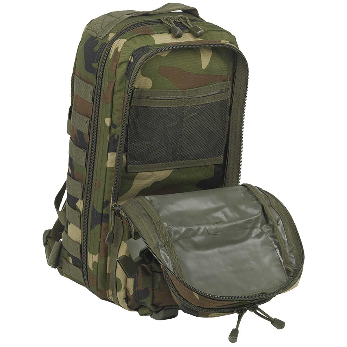 Mil-Tec MOLLE Assault Pack 20L Woodland Camo - Image 6