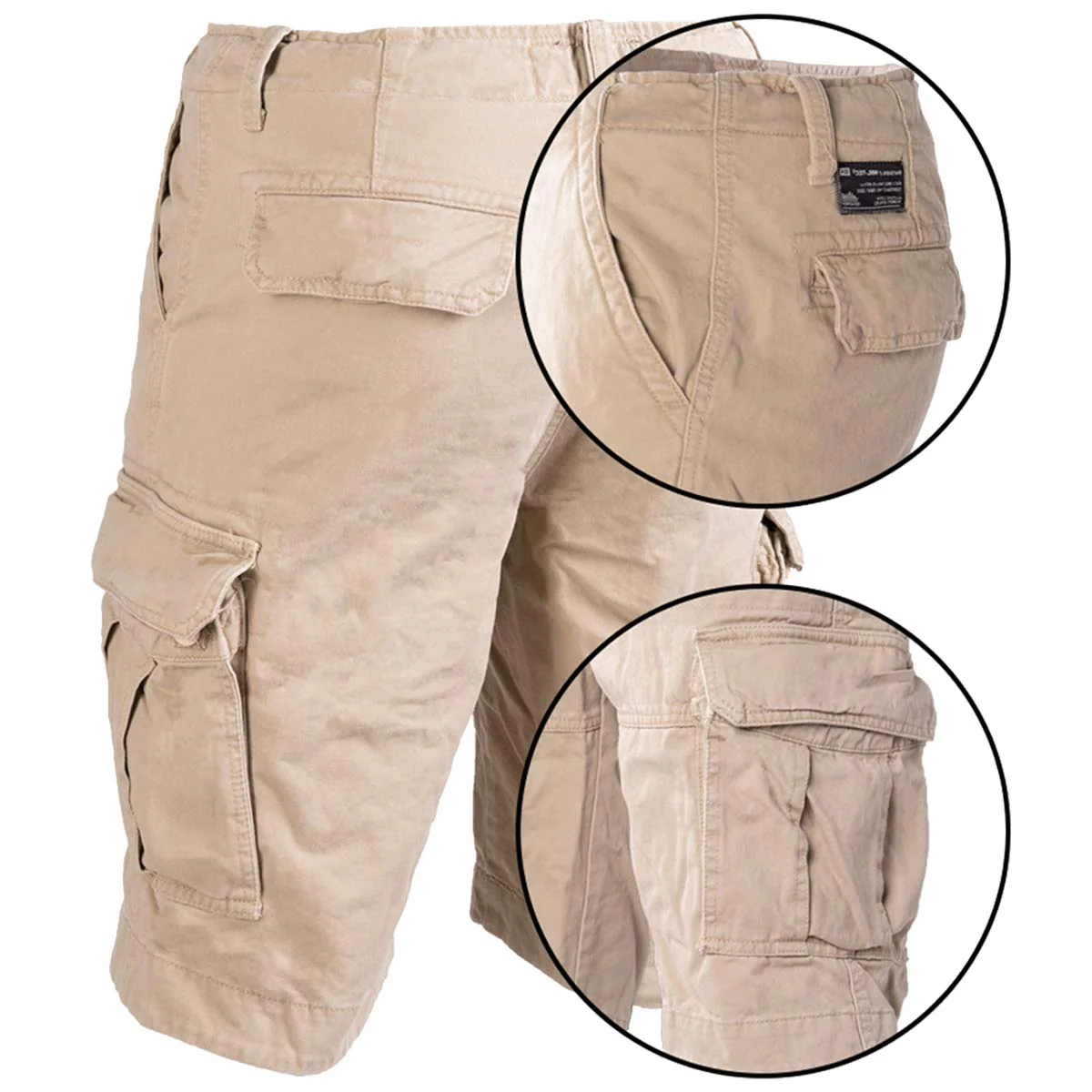 Mil-Tec Vintage Shorts Prewashed Khaki - Image 2