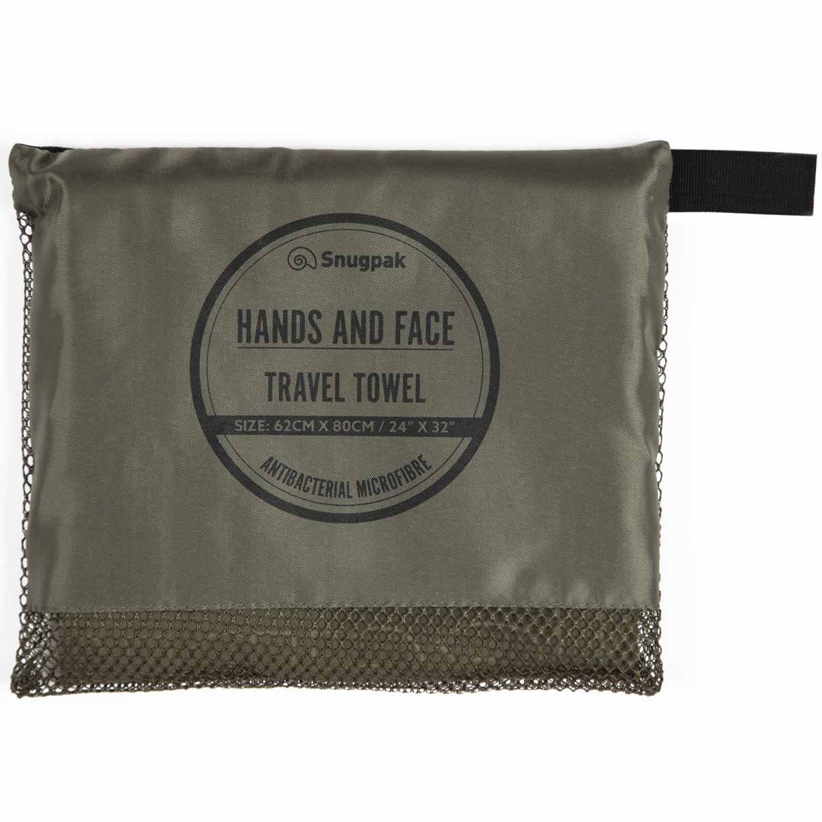 Snugpak Hands & Face Travel Towel Olive - 62cm x 80cm - Image 3
