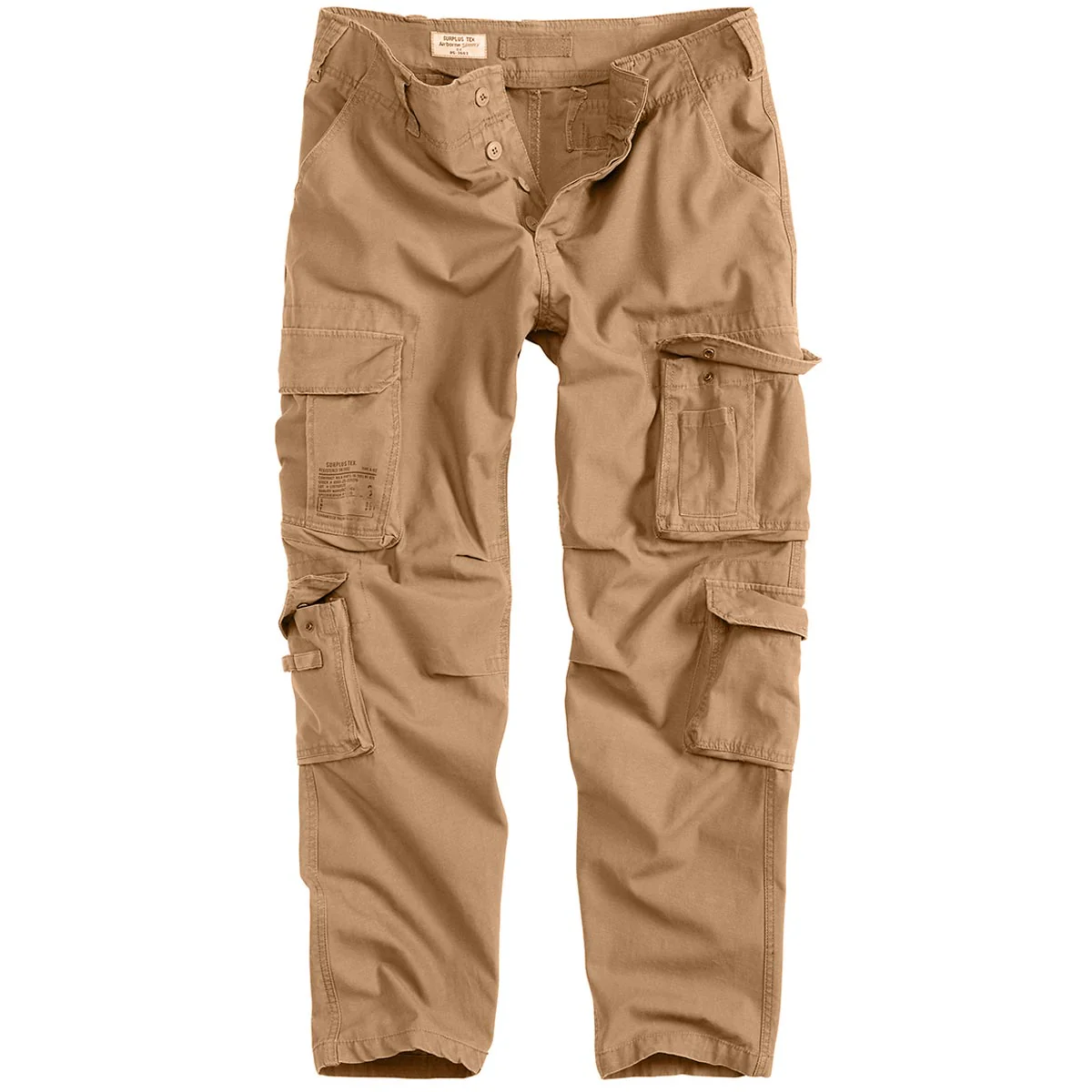 Surplus Airborne Slim Fit Cargo Trousers Beige - Image 2