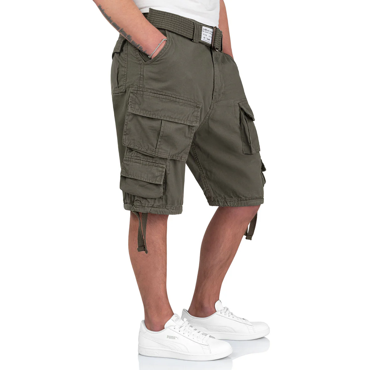 Surplus Division Shorts Olive Green - Image 2