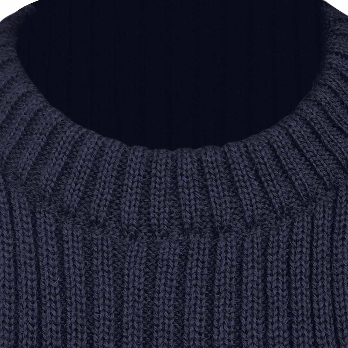 Woolly Pully Army Jumper with Patches Navy - Image 4