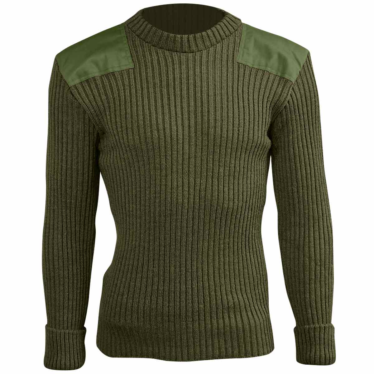 Woolly Pully Army Jumper with Patches Olive - Image 3